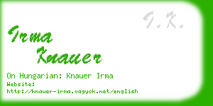 irma knauer business card